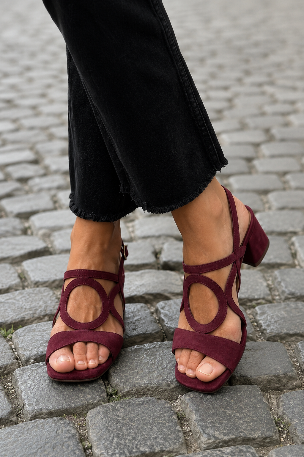 POPPY | Square Toe Cut-Out Sandals