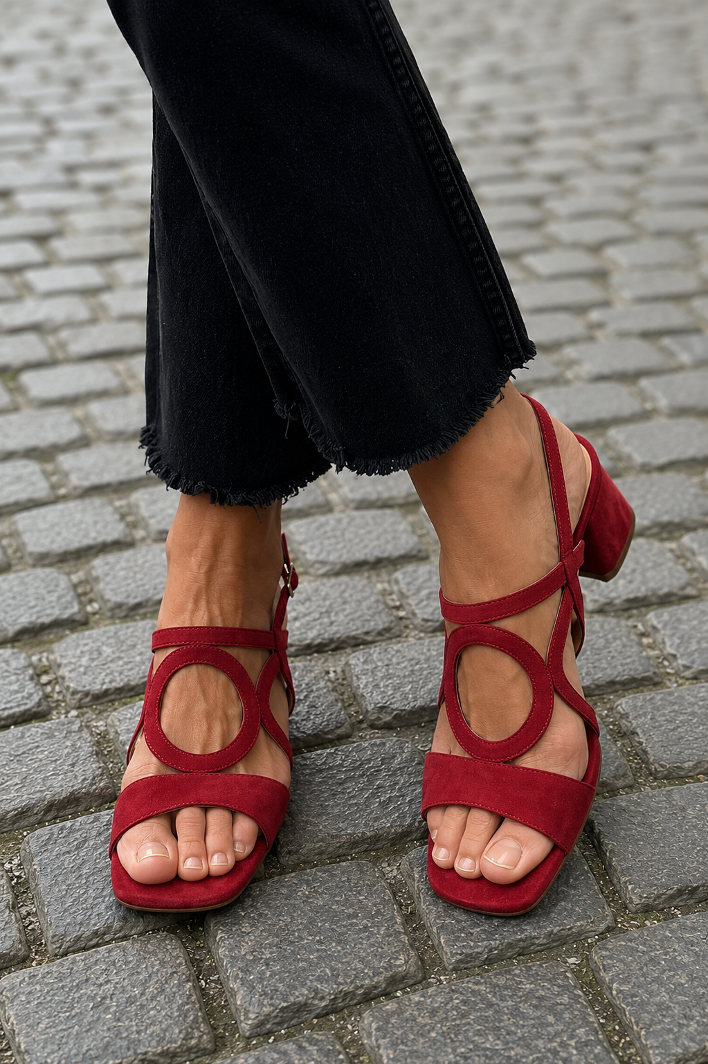 POPPY | Square Toe Cut-Out Sandals