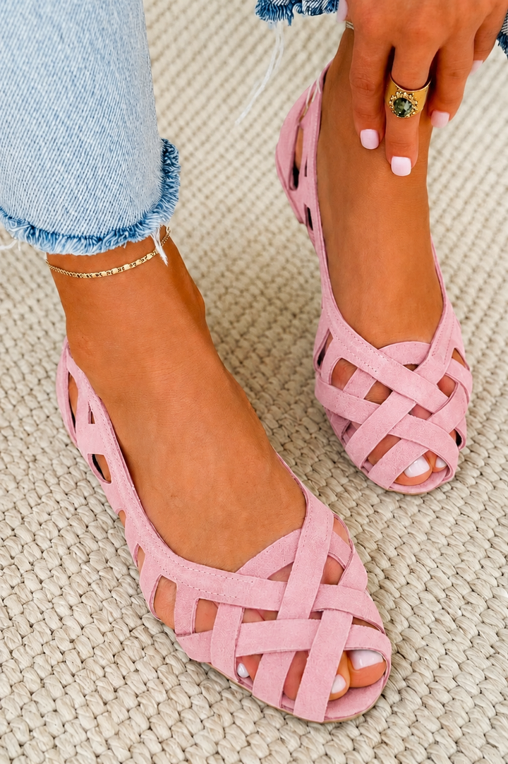 ODETTE | Woven Upper Flat Sandals