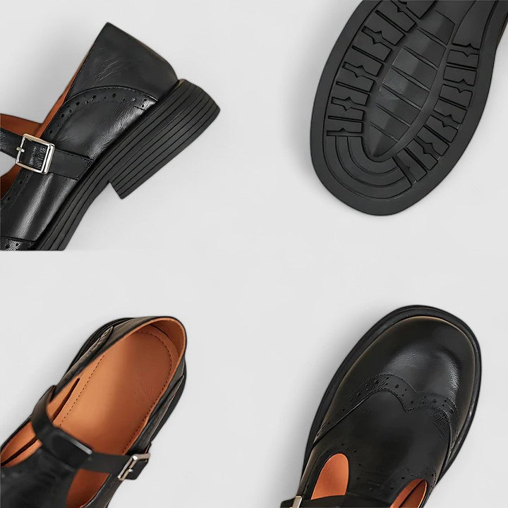 Renée | Brogue Mary Jane Flats