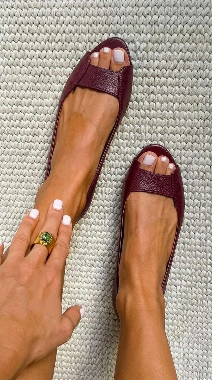MARGOT | Metallic Open Toe Flats