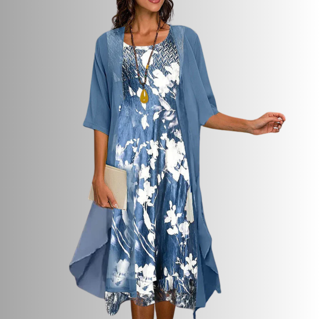 Floral Print Two-Piece Top and Skirt Set