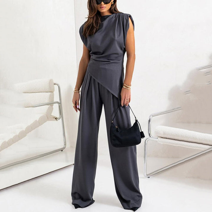 Knit Top and Wide Trouser Two-Piece Set