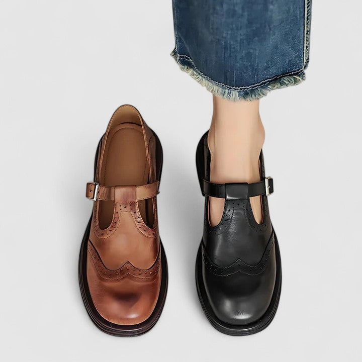 Renée | Brogue Mary Jane Flats