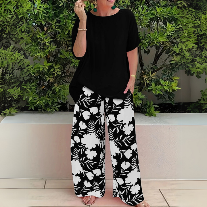 Short Sleeve Top and Trouser Two-Piece Set