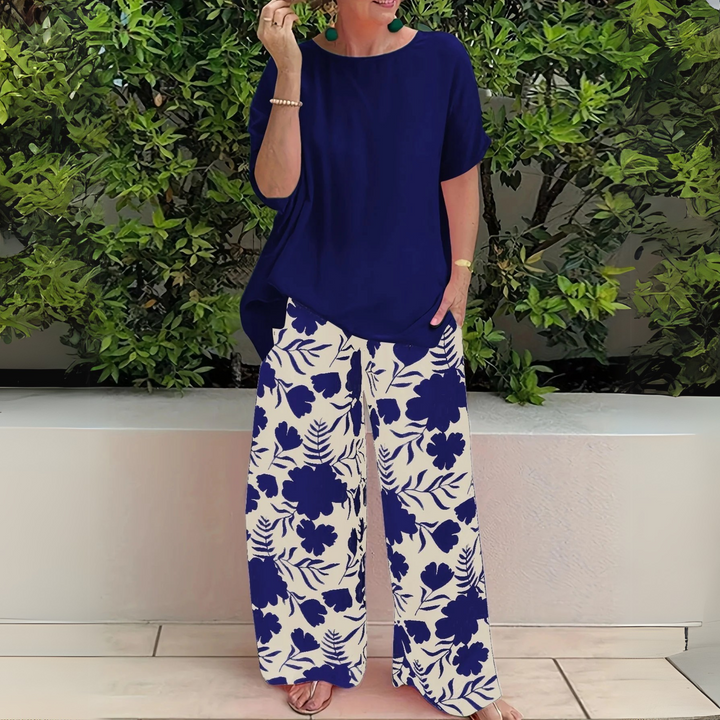 Short Sleeve Top and Trouser Two-Piece Set