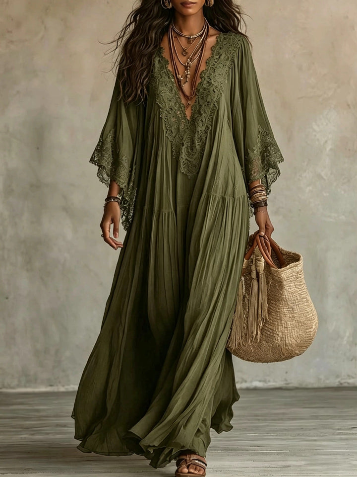 MOREAU LYON | MAXI DRESS WITH LACE FOR WOMEN