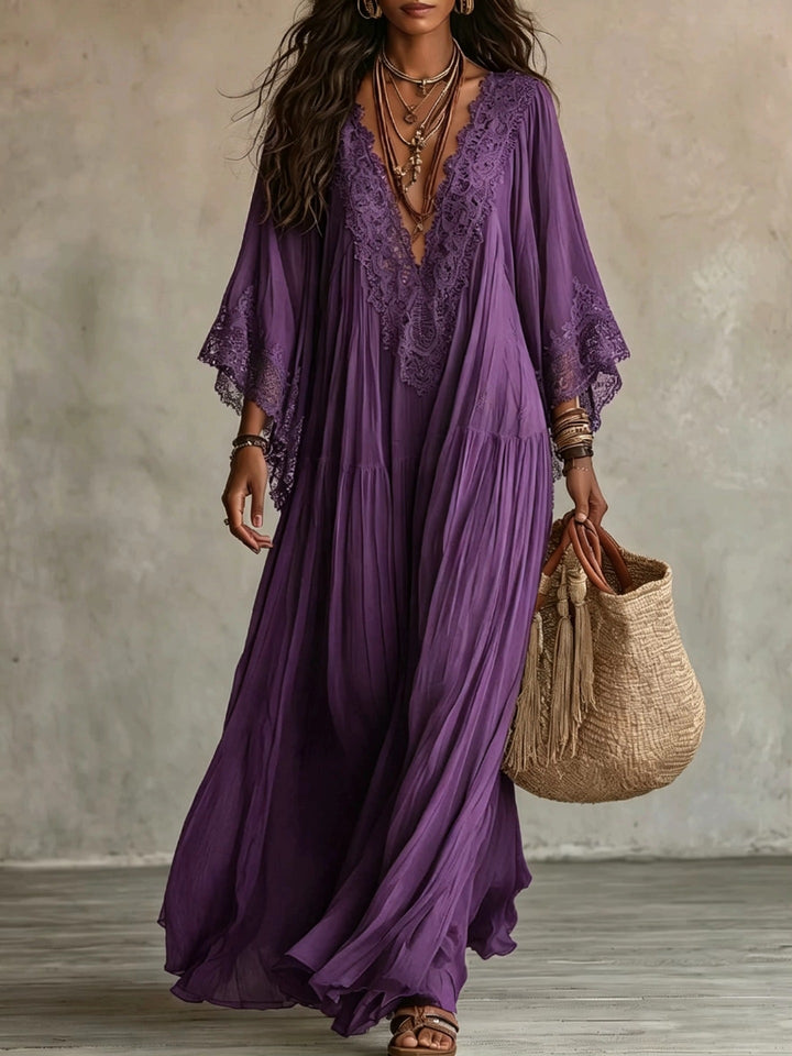 MOREAU LYON | MAXI DRESS WITH LACE FOR WOMEN
