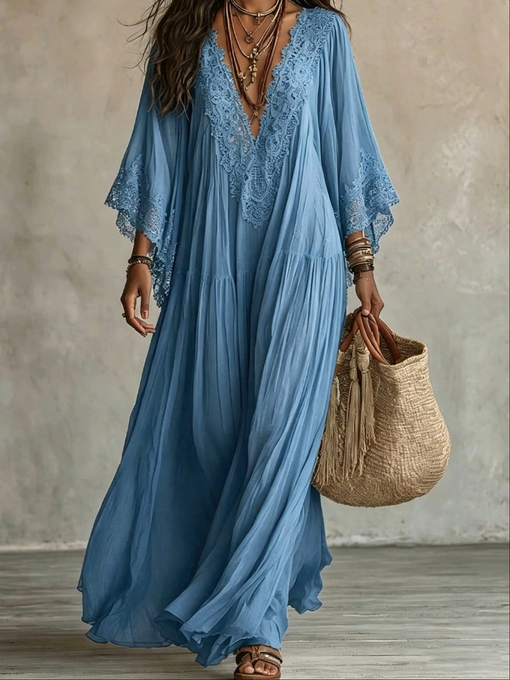 MOREAU LYON | MAXI DRESS WITH LACE FOR WOMEN