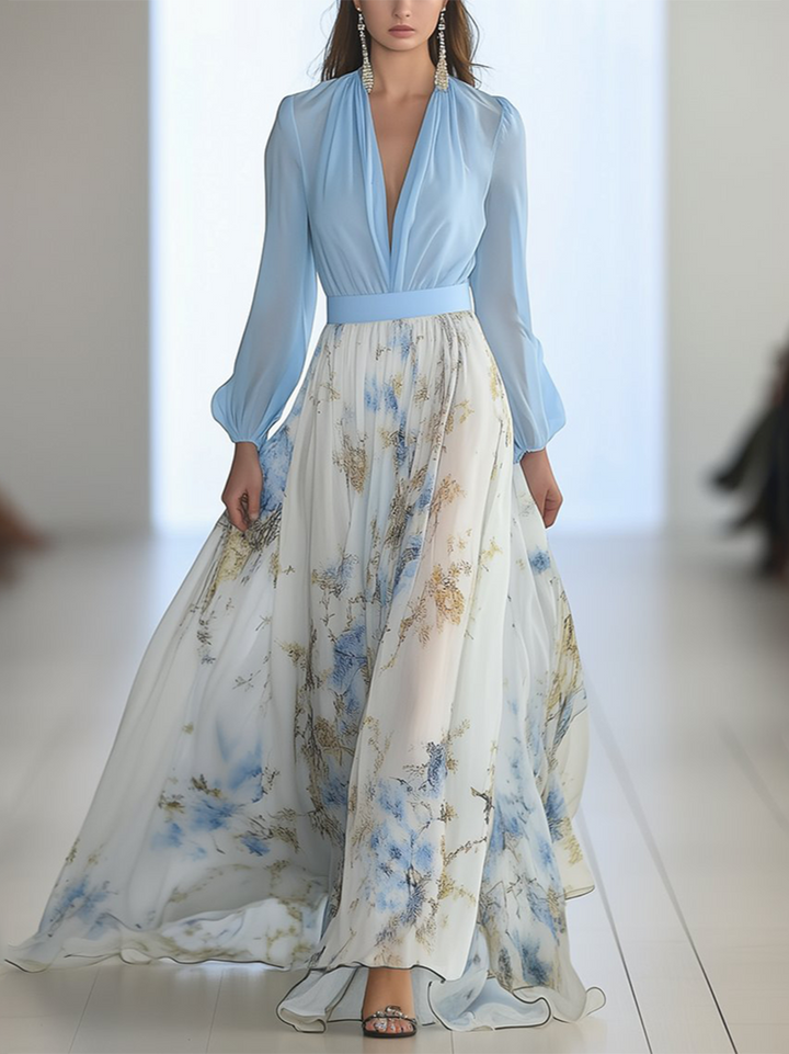 Maxi Dress with Radiant Floral Pattern