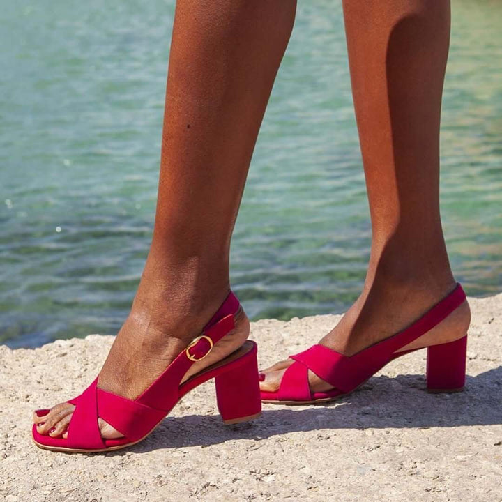 BONNIE | Block Heel Crossover Sandals