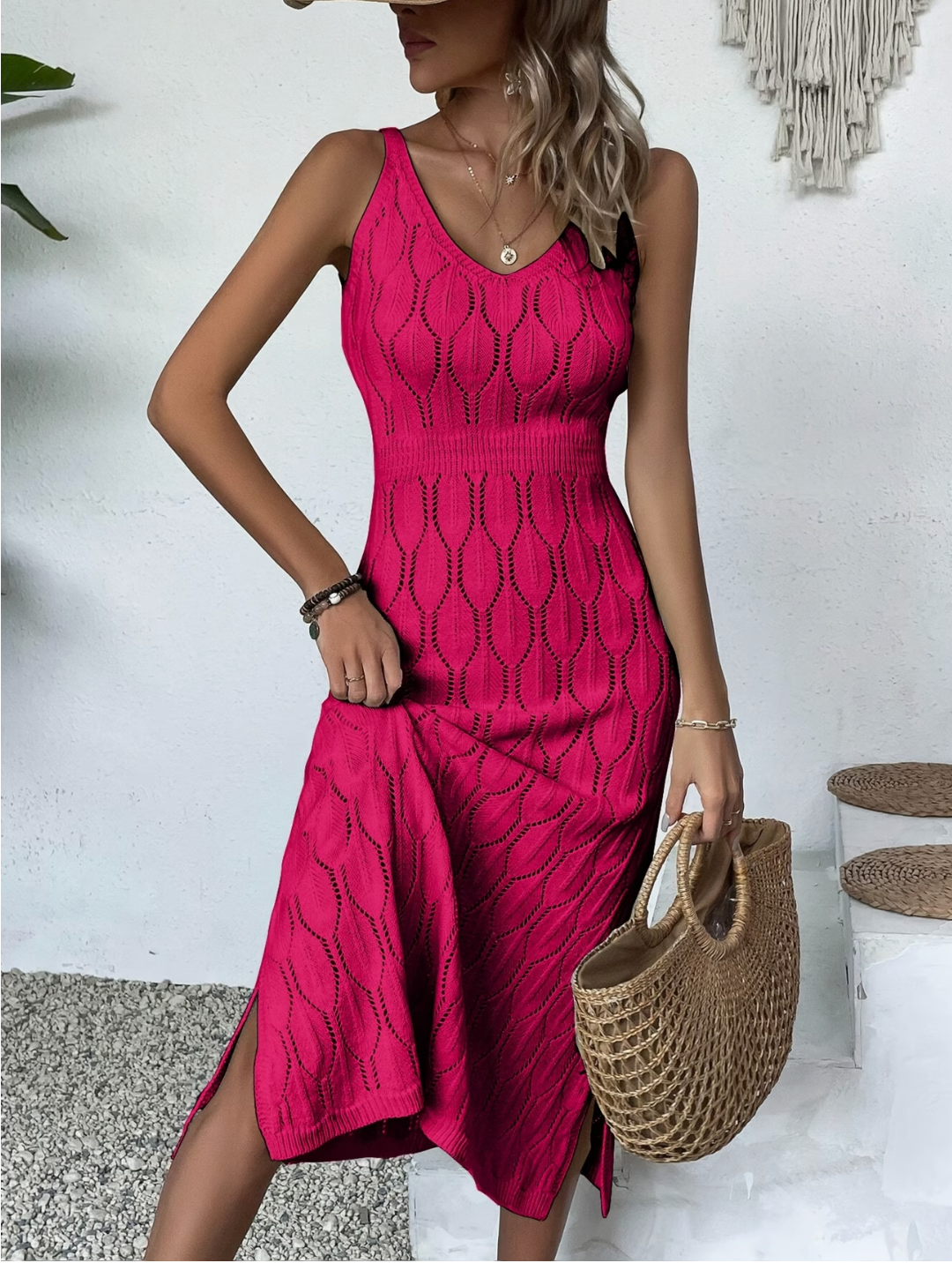 Aletta | Sleeveless Long Dress with Cape Style