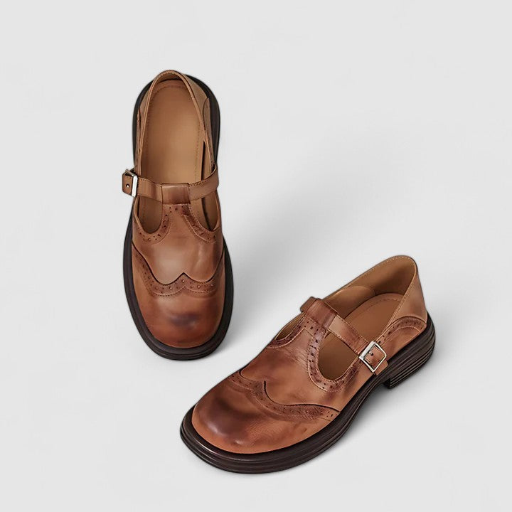 Renée | Brogue Mary Jane Flats