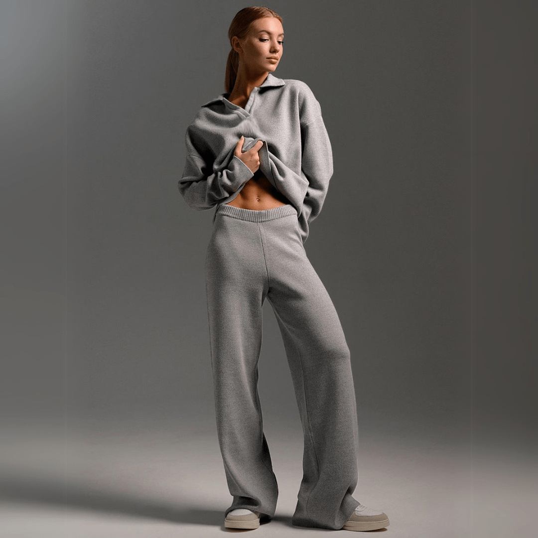 Elaine - Premium Sweatshirt and Joggers Tracksuit Two-Piece Set
