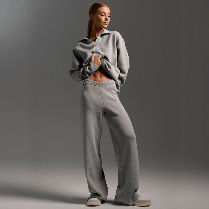 Elaine - Premium Sweatshirt and Joggers Tracksuit Two-Piece Set