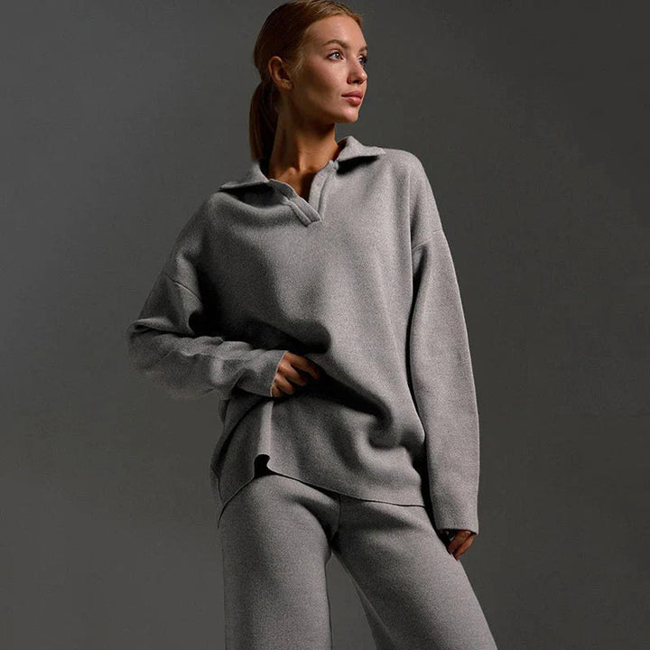 Elaine - Premium Sweatshirt and Joggers Tracksuit Two-Piece Set