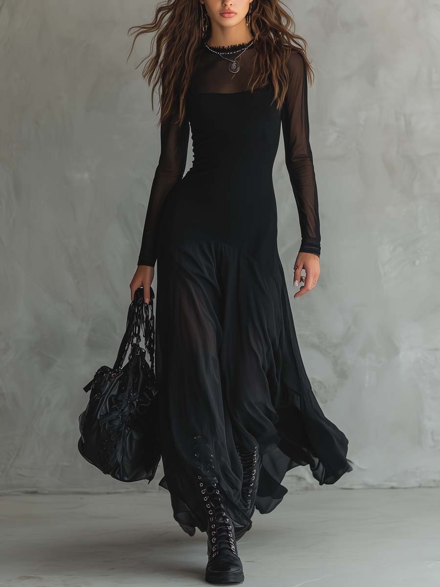 Tilda | Black Loose Maxi Dress