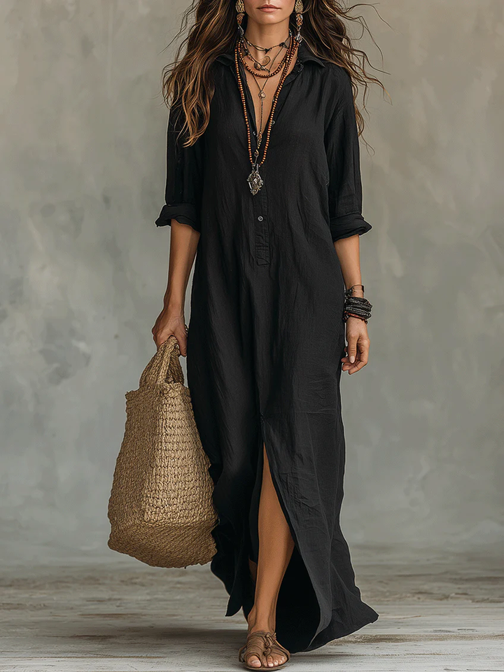 Alessia | Premium Maxi Dress with Buttons