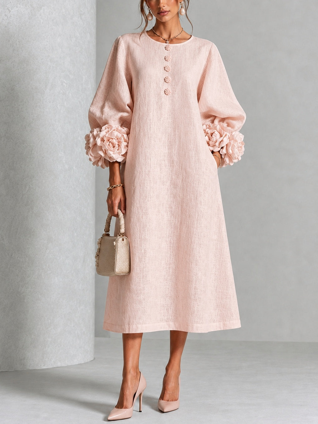 LILIANA | Elegant Floral Midi Dress