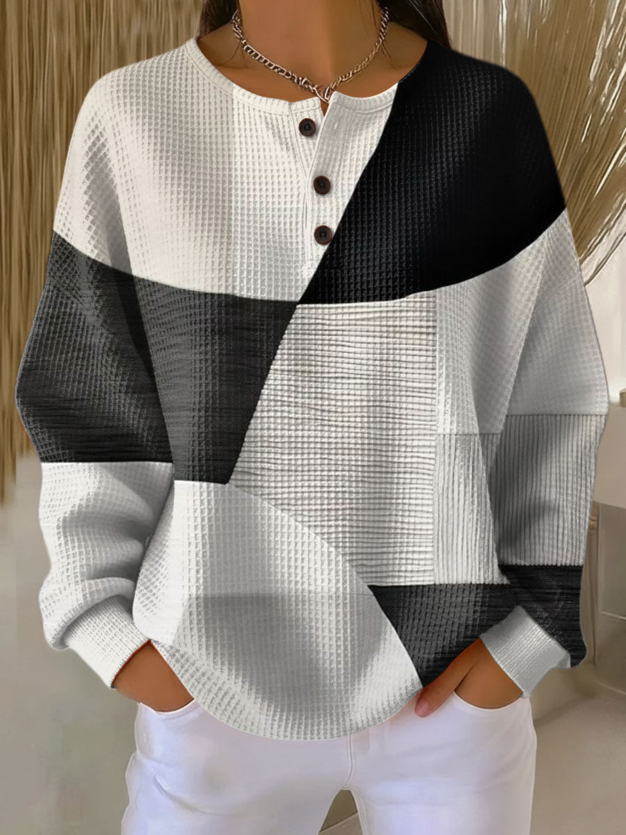 Consuelo | Waffle Pullover with Double Layer