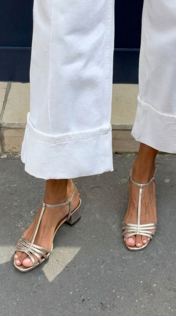 VIVIAN | Metallic Heeled Sandals
