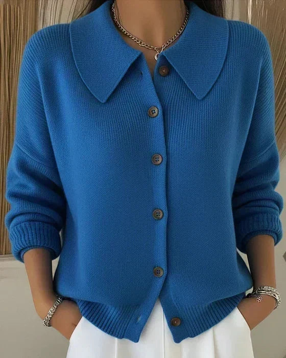 Vega | Knit Cardigan with Shirt Collar