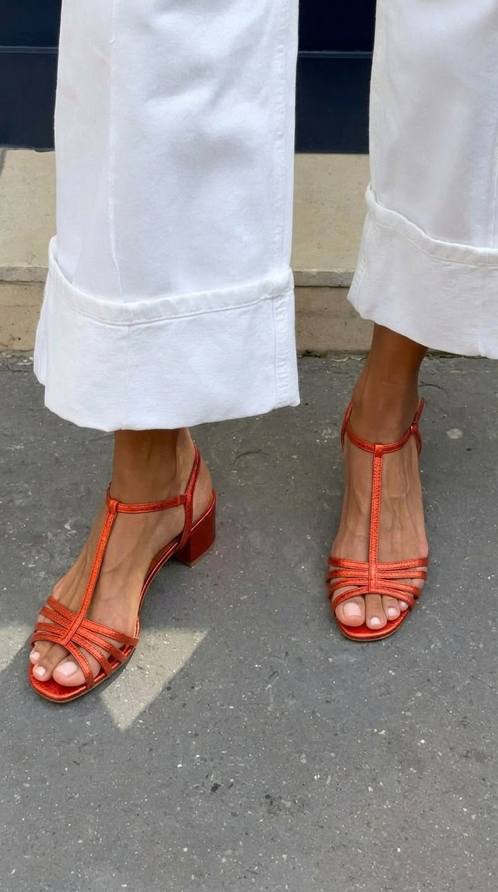 VIVIAN | Metallic Heeled Sandals