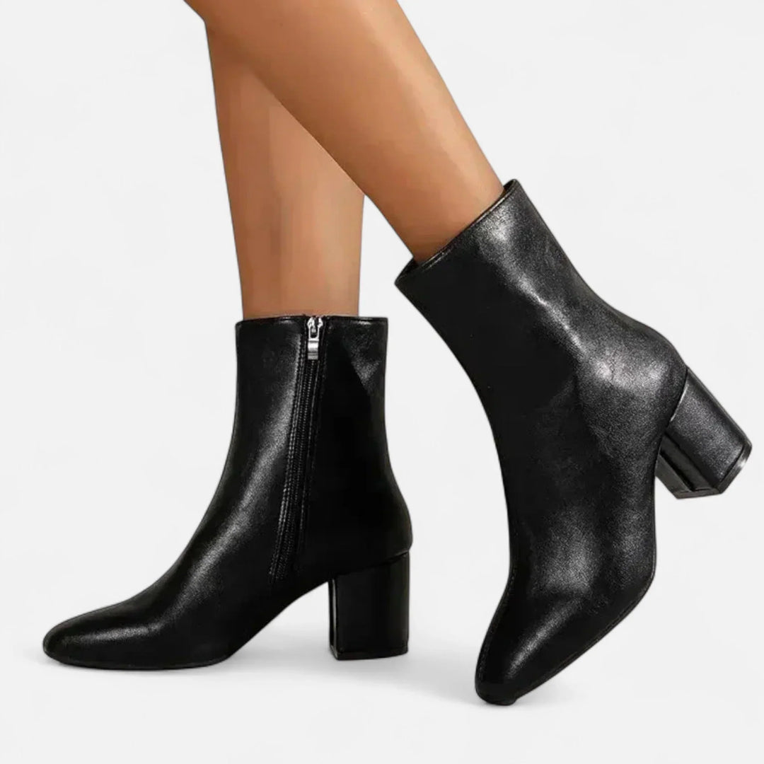 Beatrice | Women's Leather Block Heel Ankle Boots