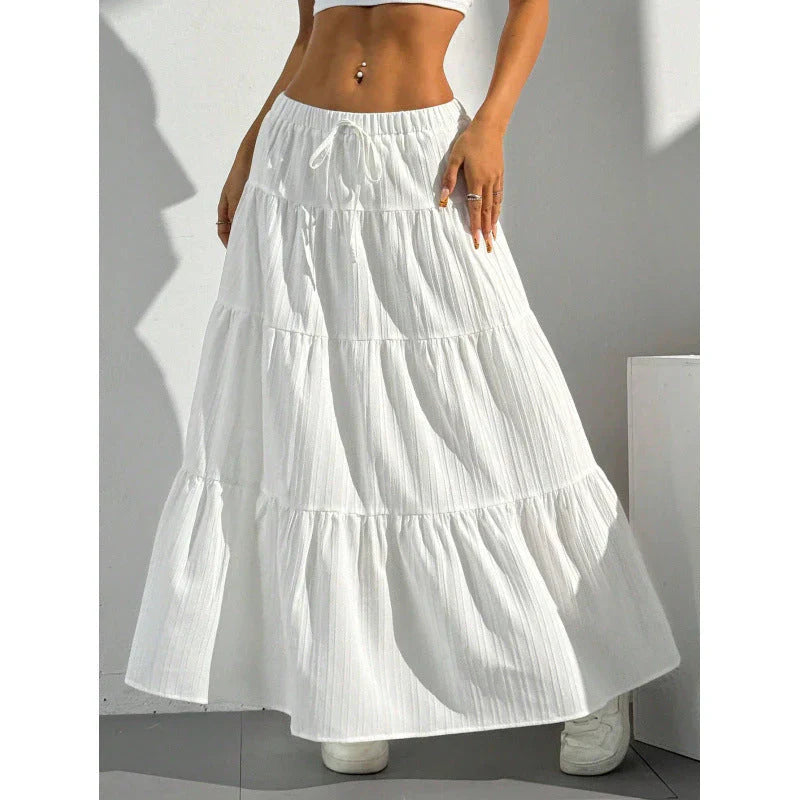 Caitlin | Women's Tiered Skirt with Drawstring Waist