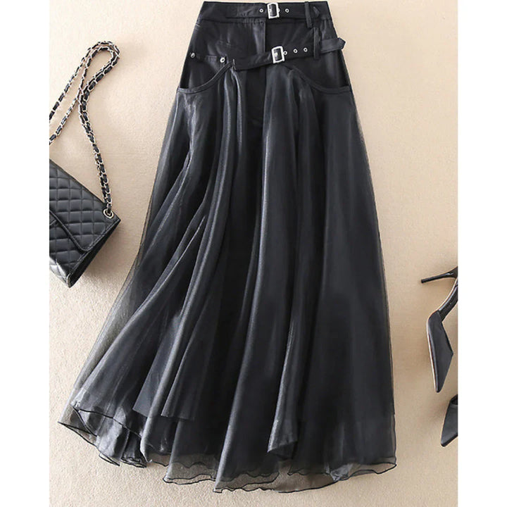 Carol | Women's Layered Skirt with Belted Waist