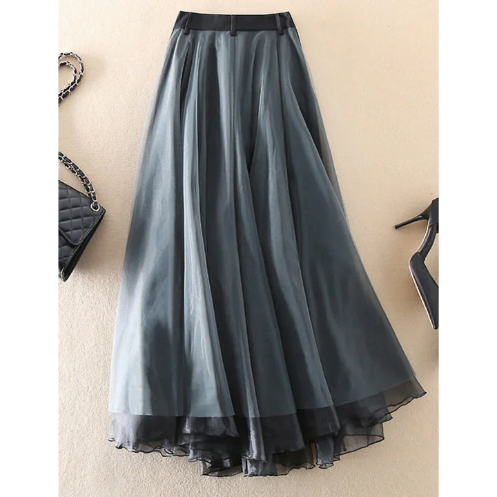 Carol | Women's Layered Skirt with Belted Waist