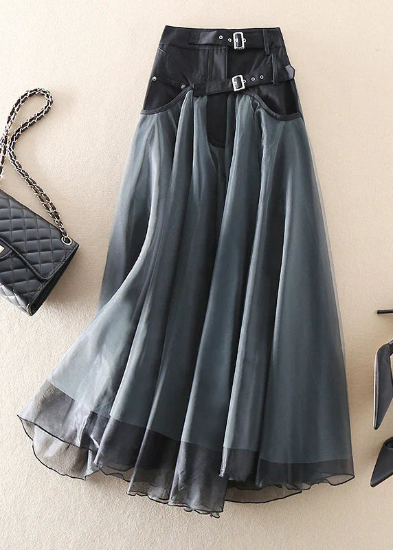 Caroline | Women's Mesh Skirt with Buckled Waistband