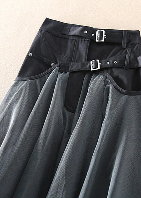 Caroline | Women's Mesh Skirt with Buckled Waistband