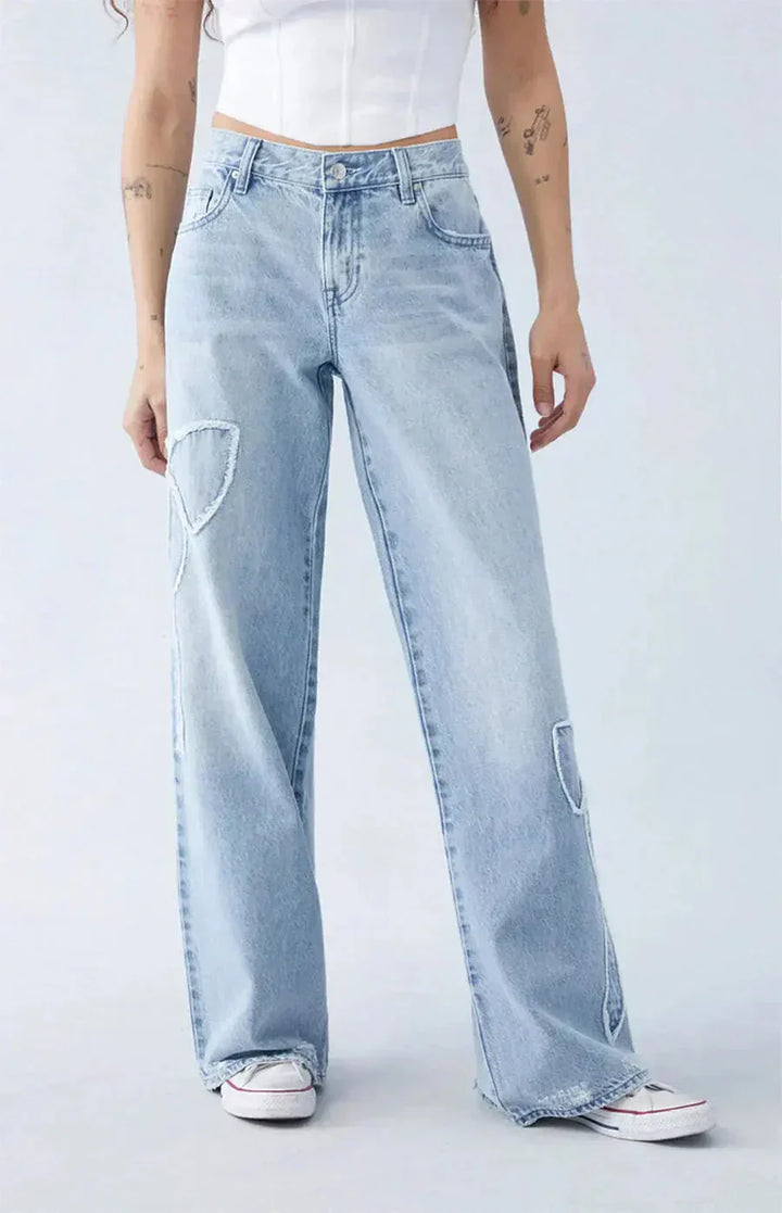 Catriona | Women's Wide Leg Bow Detail Jeans