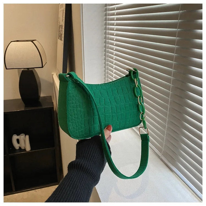 Magnella | Elegant shoulder bag in crocodile-embossed design