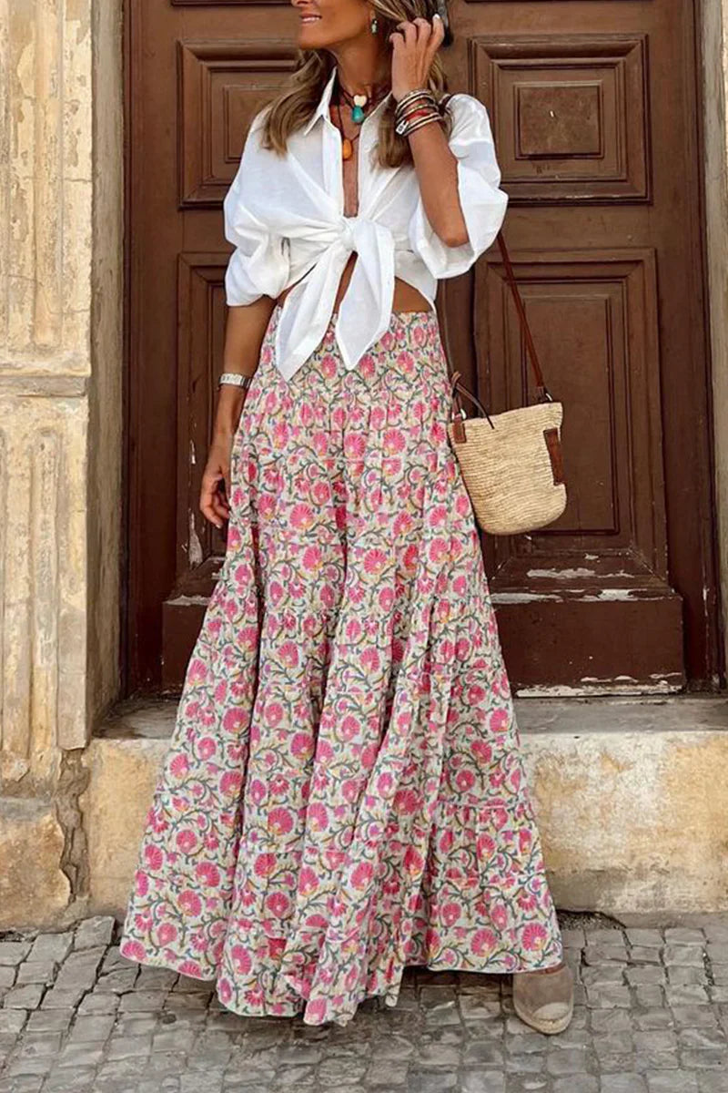 Edith | Women's Printed Skirt with Elasticated Waist