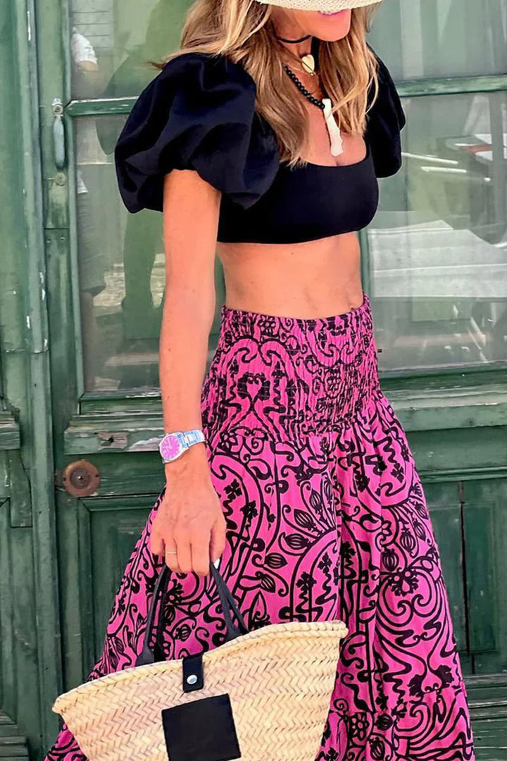 Edith | Women's Printed Skirt with Elasticated Waist
