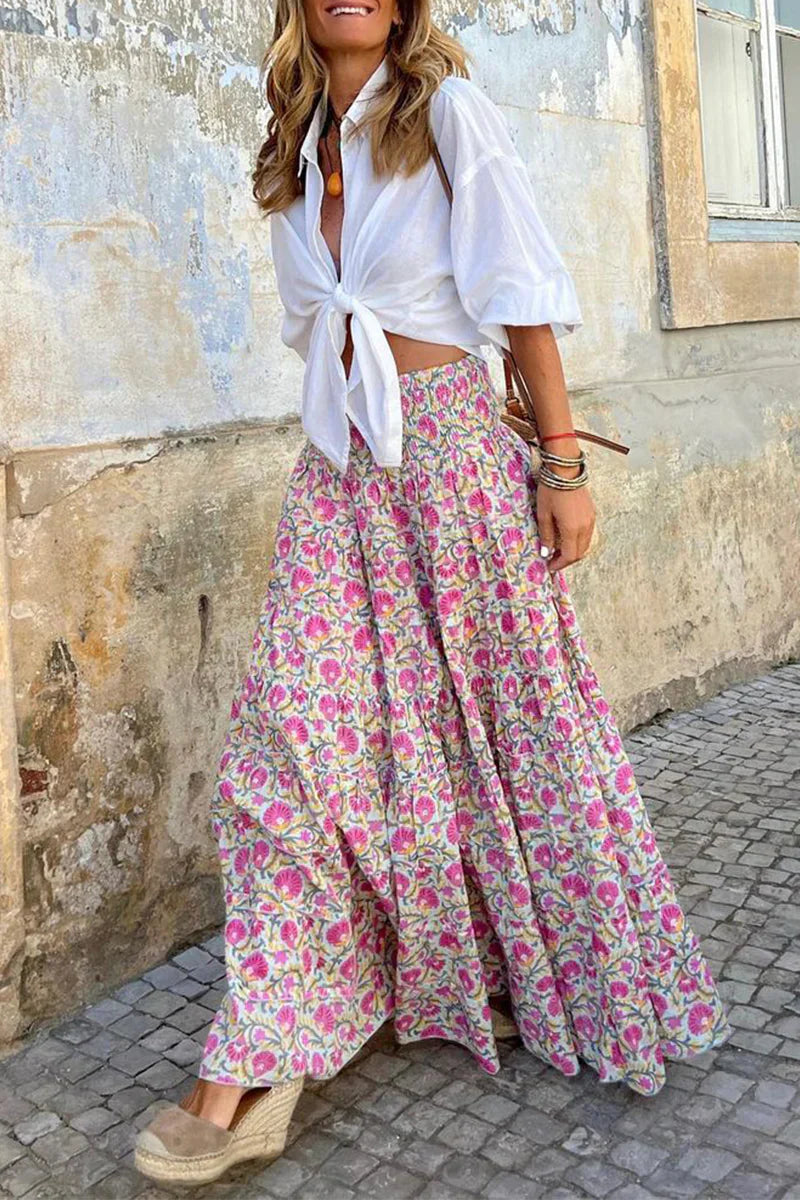 Edith | Women's Printed Skirt with Elasticated Waist