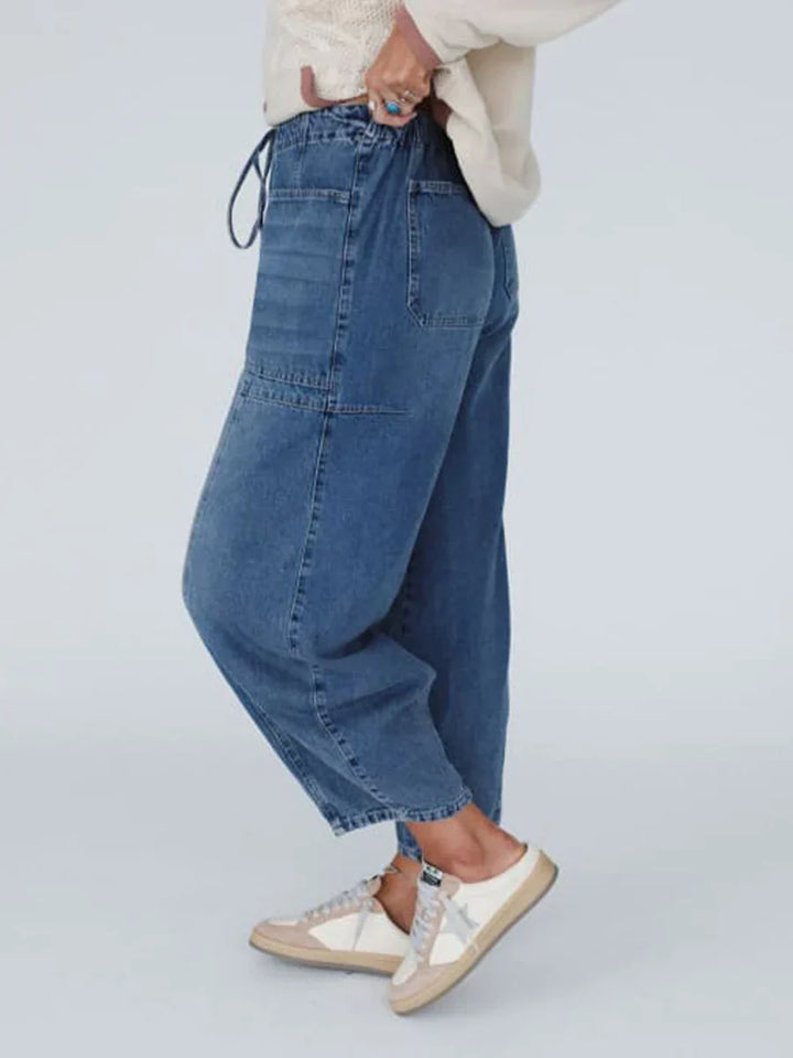 Eleanor | Women's Wide Leg Jeans with Drawstring Waist