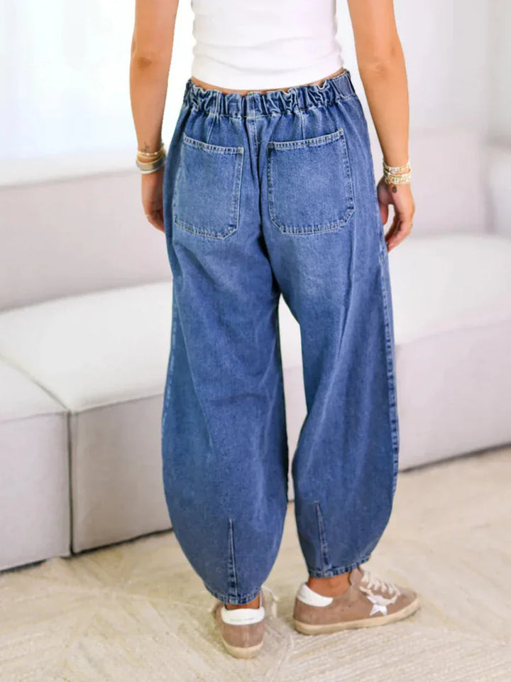 Eleanor | Women's Wide Leg Jeans with Drawstring Waist