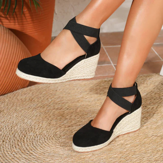 Eloise | Women's Espadrille Wedge Heels with Ankle Strap