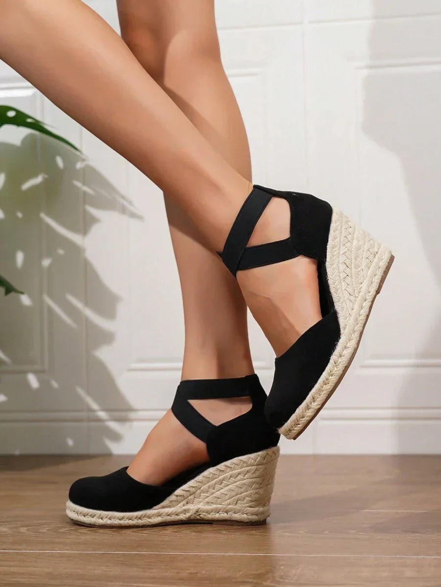 Eloise | Women's Espadrille Wedge Heels with Ankle Strap