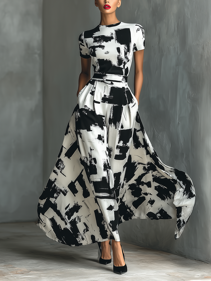 AliceLeon™ | Maxi Dress with Abstract Pattern