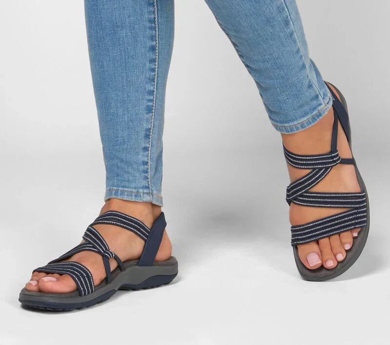Florence | Women's Elastic Strap Walking Sandals with Slingback and Cushioned Sole