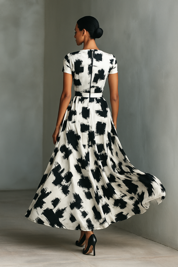 AliceLeon™ | Maxi Dress with Abstract Pattern