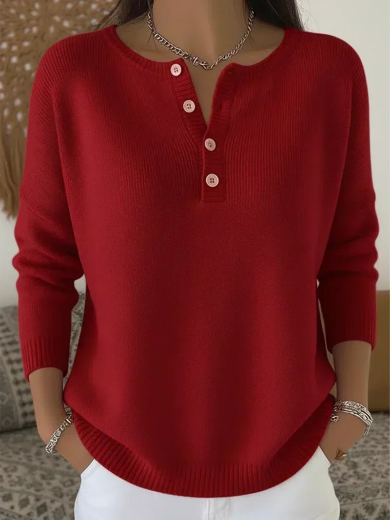 Helena | Henley Button Pullover