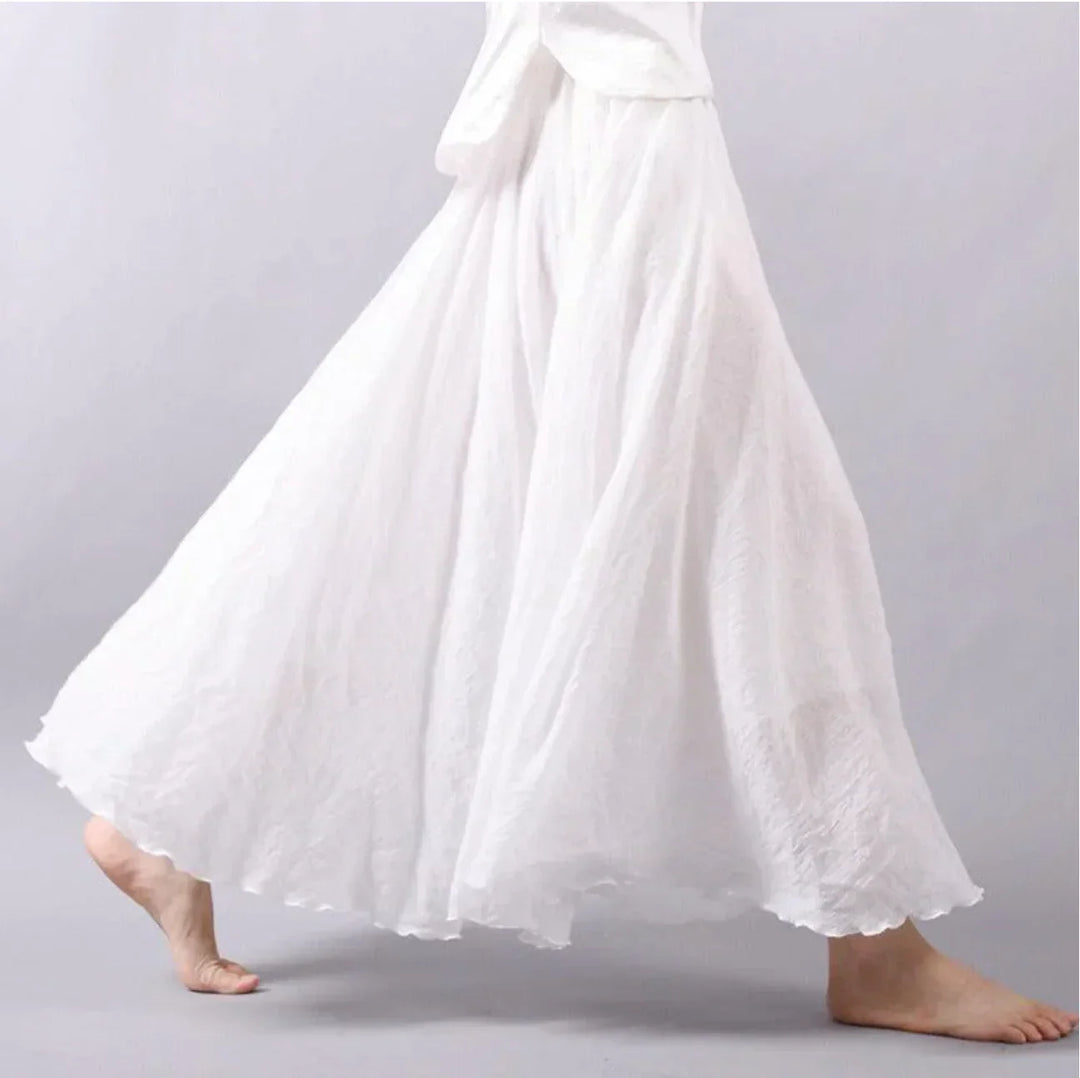 Iona | Women's Tiered Skirt with Hem and Elasticated Waist