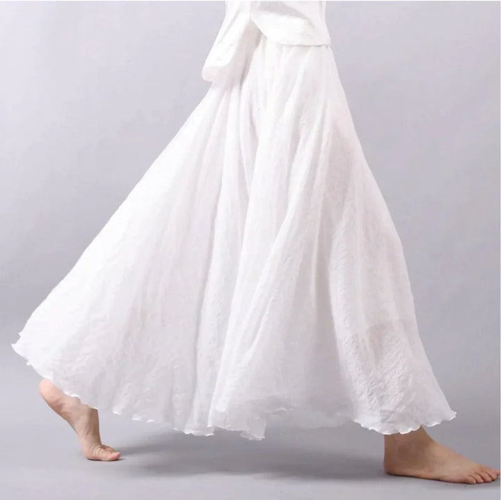 Iona | Women's Tiered Skirt with Hem and Elasticated Waist