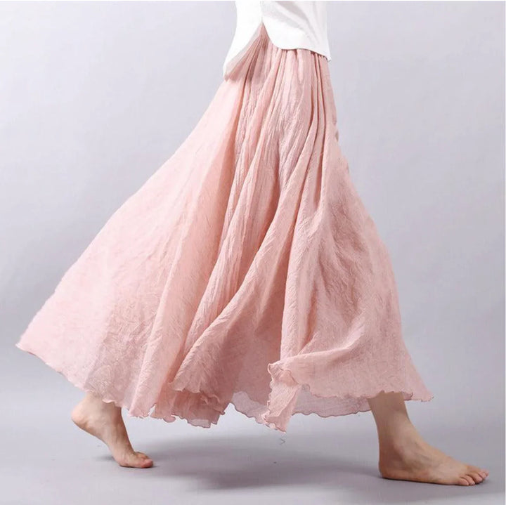 Iona | Women's Tiered Skirt with Hem and Elasticated Waist