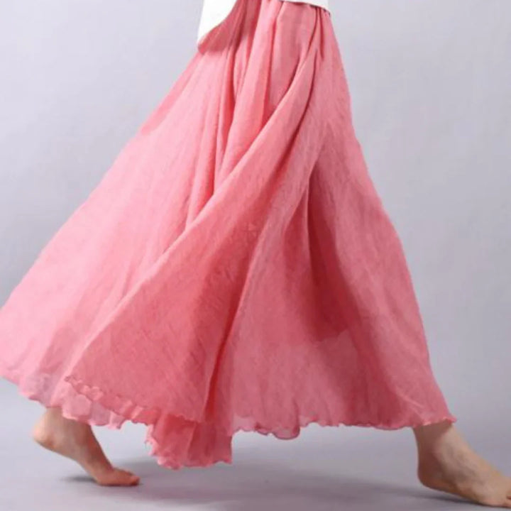 Iona | Women's Tiered Skirt with Hem and Elasticated Waist